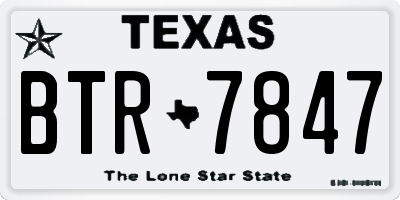 TX license plate BTR7847
