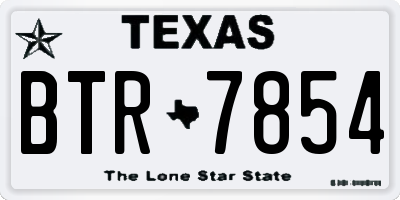 TX license plate BTR7854