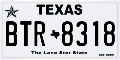 TX license plate BTR8318