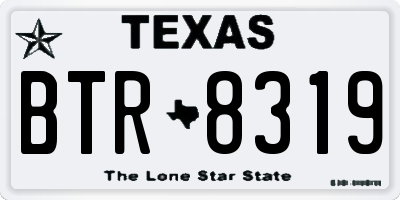 TX license plate BTR8319