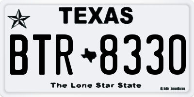 TX license plate BTR8330