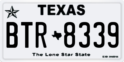 TX license plate BTR8339