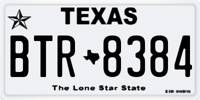 TX license plate BTR8384