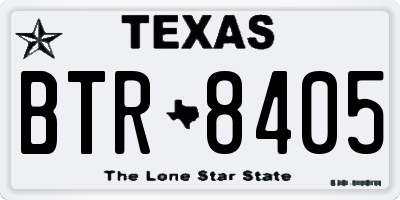 TX license plate BTR8405