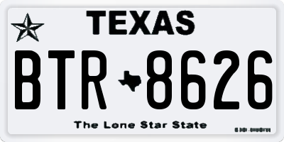 TX license plate BTR8626