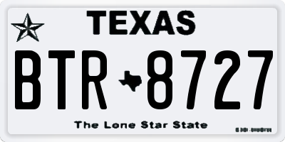 TX license plate BTR8727