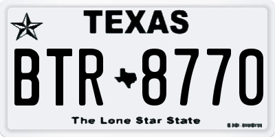 TX license plate BTR8770