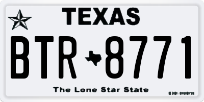 TX license plate BTR8771