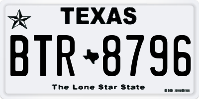 TX license plate BTR8796