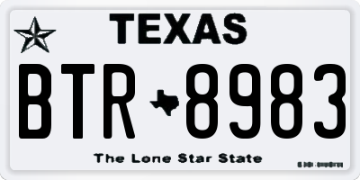 TX license plate BTR8983
