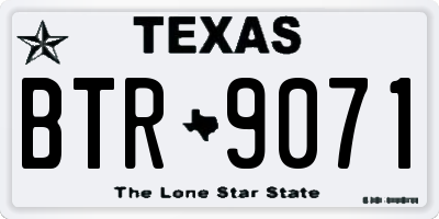 TX license plate BTR9071