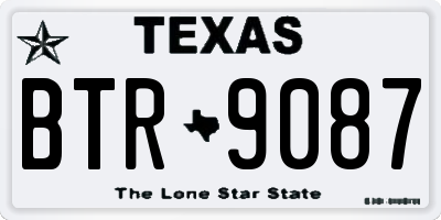 TX license plate BTR9087