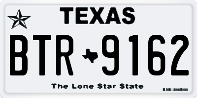 TX license plate BTR9162