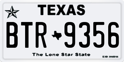 TX license plate BTR9356