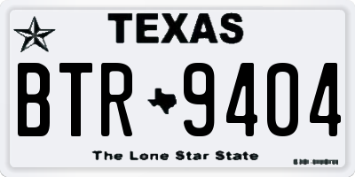 TX license plate BTR9404