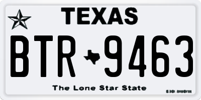 TX license plate BTR9463