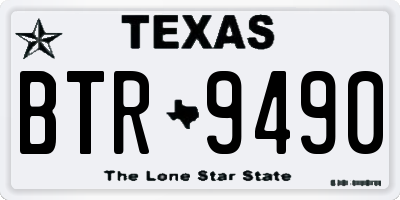TX license plate BTR9490