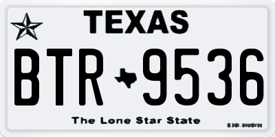 TX license plate BTR9536