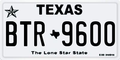 TX license plate BTR9600