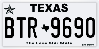 TX license plate BTR9690