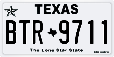 TX license plate BTR9711