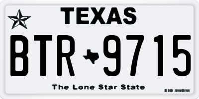 TX license plate BTR9715