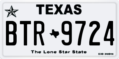 TX license plate BTR9724