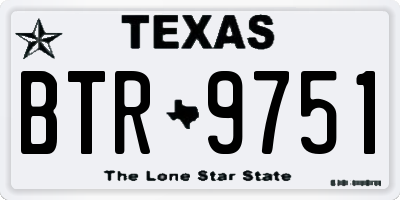 TX license plate BTR9751
