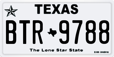 TX license plate BTR9788