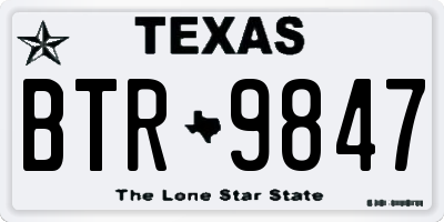 TX license plate BTR9847