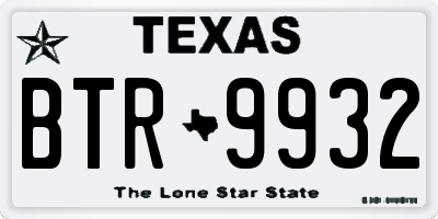 TX license plate BTR9932
