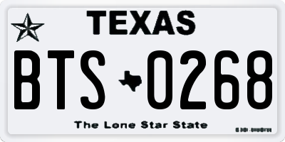 TX license plate BTS0268