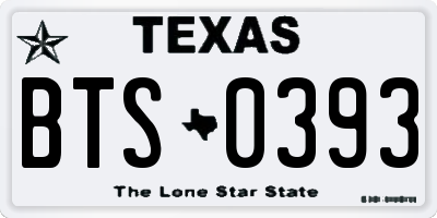 TX license plate BTS0393
