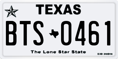 TX license plate BTS0461