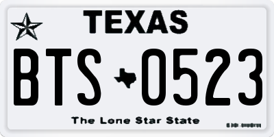 TX license plate BTS0523