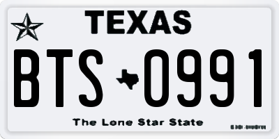 TX license plate BTS0991