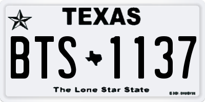 TX license plate BTS1137