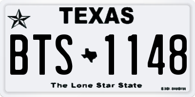 TX license plate BTS1148