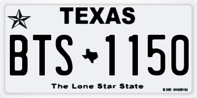 TX license plate BTS1150