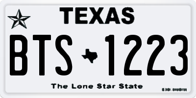 TX license plate BTS1223