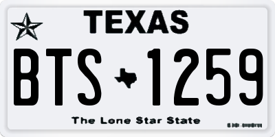 TX license plate BTS1259