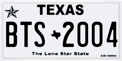 TX license plate BTS2004