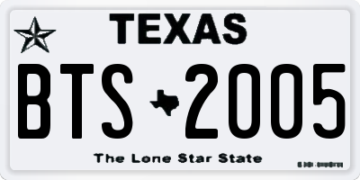 TX license plate BTS2005