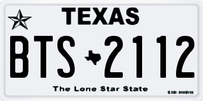TX license plate BTS2112