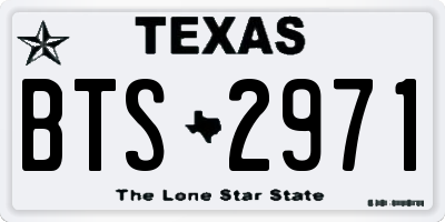 TX license plate BTS2971