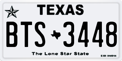 TX license plate BTS3448