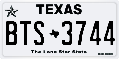 TX license plate BTS3744