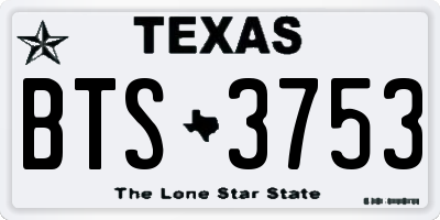 TX license plate BTS3753
