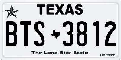 TX license plate BTS3812