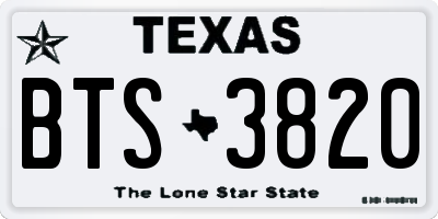 TX license plate BTS3820